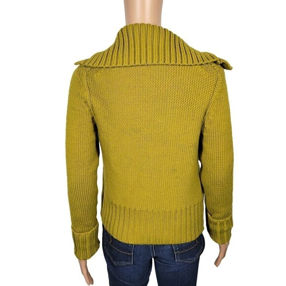 Max Azria Collection Women's Knit 100%Wool Button Up Sweater Roll Sleeves Size M - Picture 6 of 15